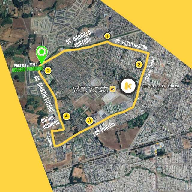 Recorrido 10K · Corrida por el Cáncer Temuco