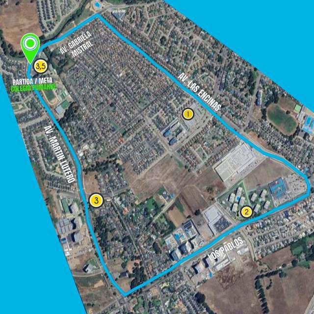 Recorrido 3,5K · Corrida por el Cáncer Temuco