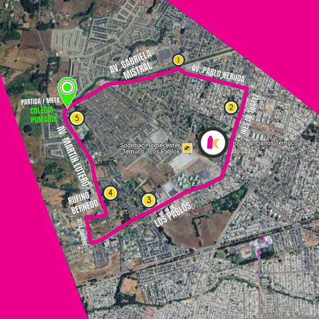 Recorrido 5K · Corrida por el Cáncer Temuco